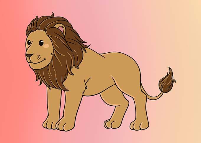 Cute lion smiling