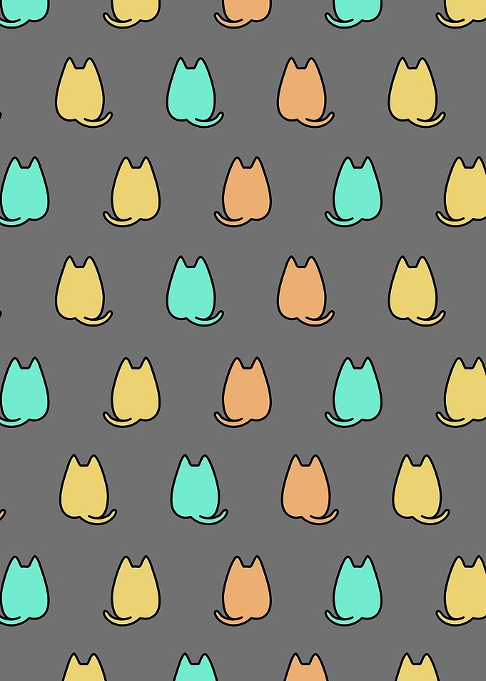Cute colorful cats pattern