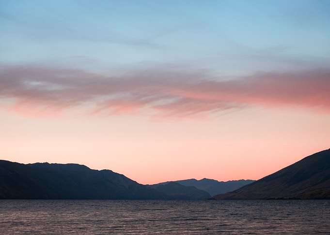 mountain black pink cloud