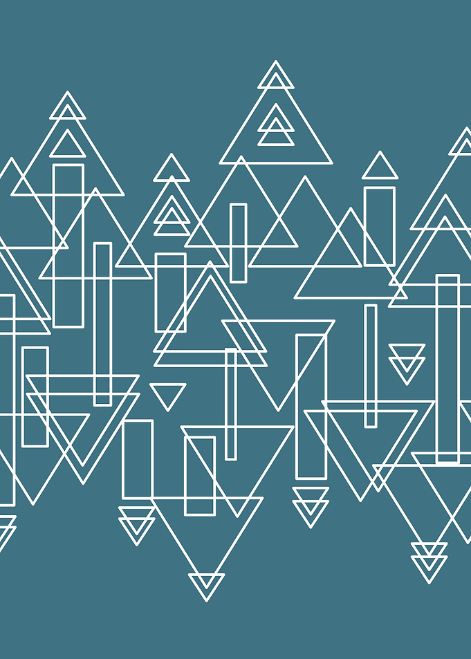 Geometric shapes with blue