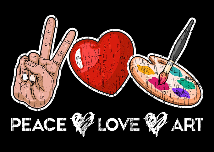 Peace Love Art Gift For Ar
