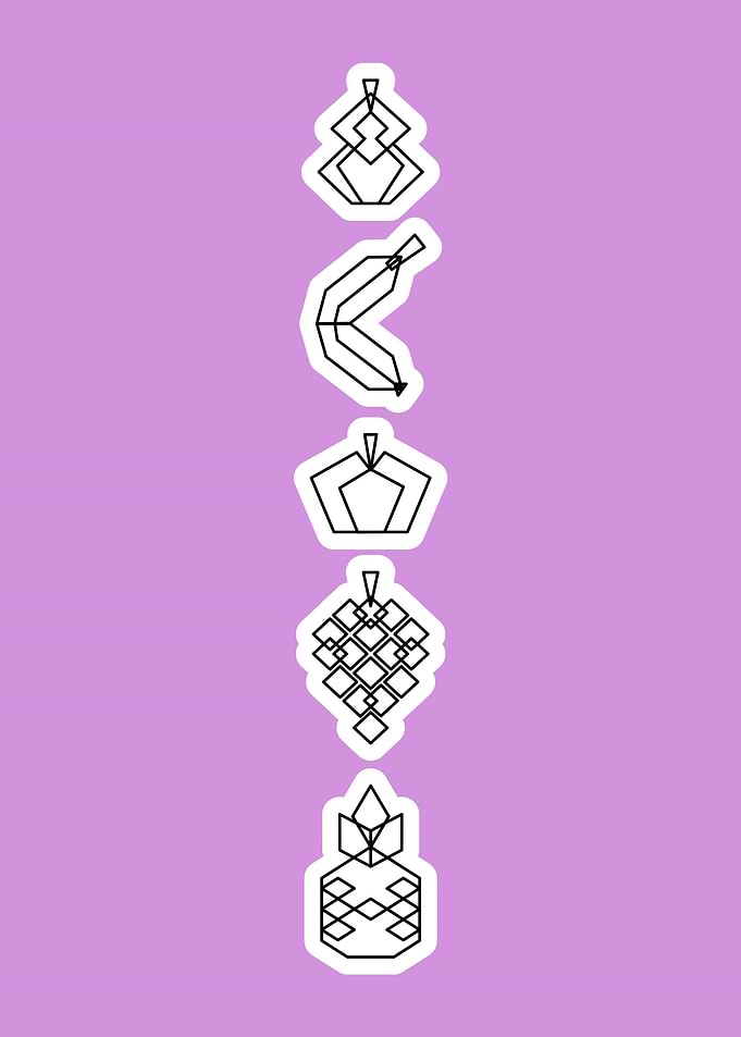 Abstract fruits with pink