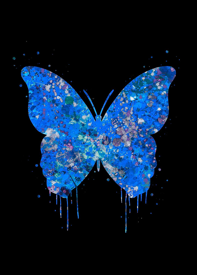 Butterfly abstract blue
