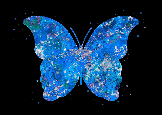 Butterflies blue art
