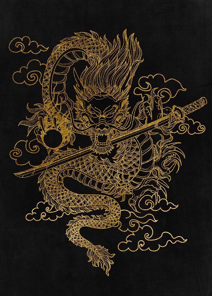 Gold Chinese Dragon
