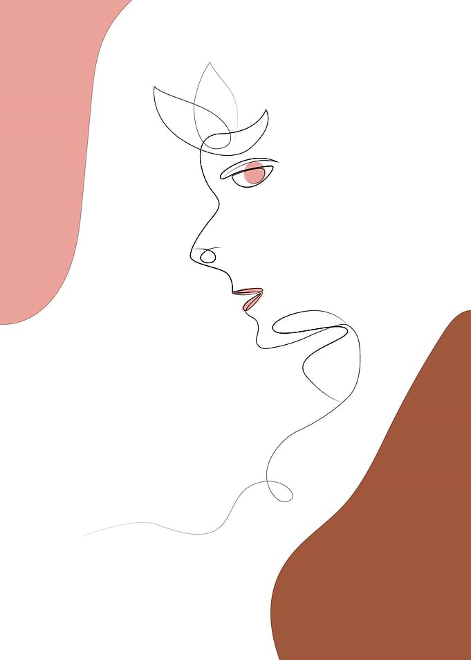 Face Abstract One Line Art