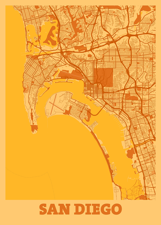 San Diego Sunset City Map