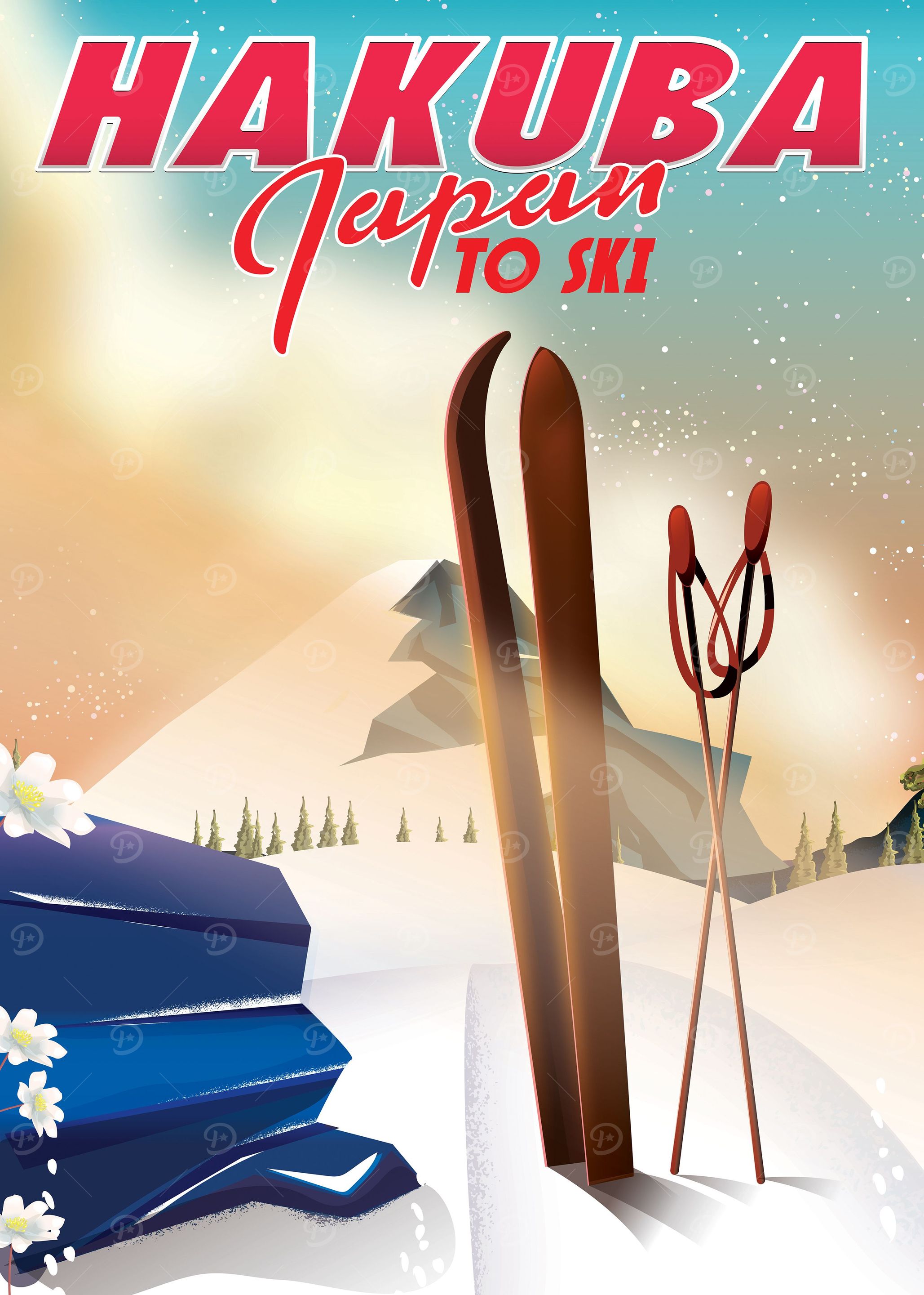 Hakuba Japan ski poster