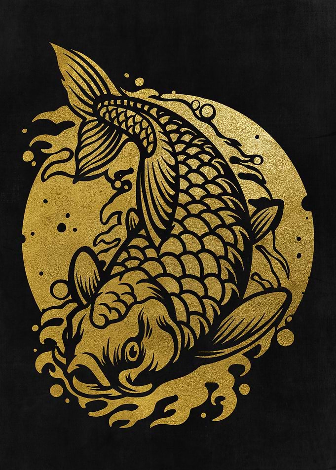 Golden Koi Fish Japanese