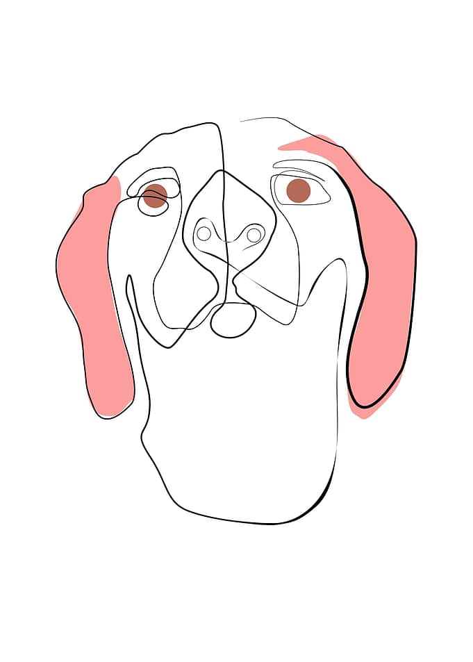 One Line Art Dog