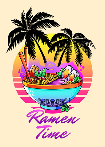 Retro Ramen Time Synthwave