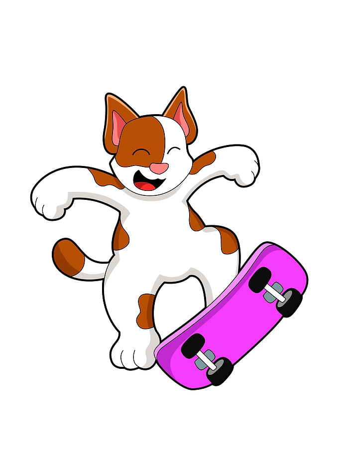 Cat Skater Skateboard