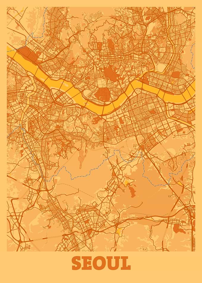 Seoul Sunset City Map