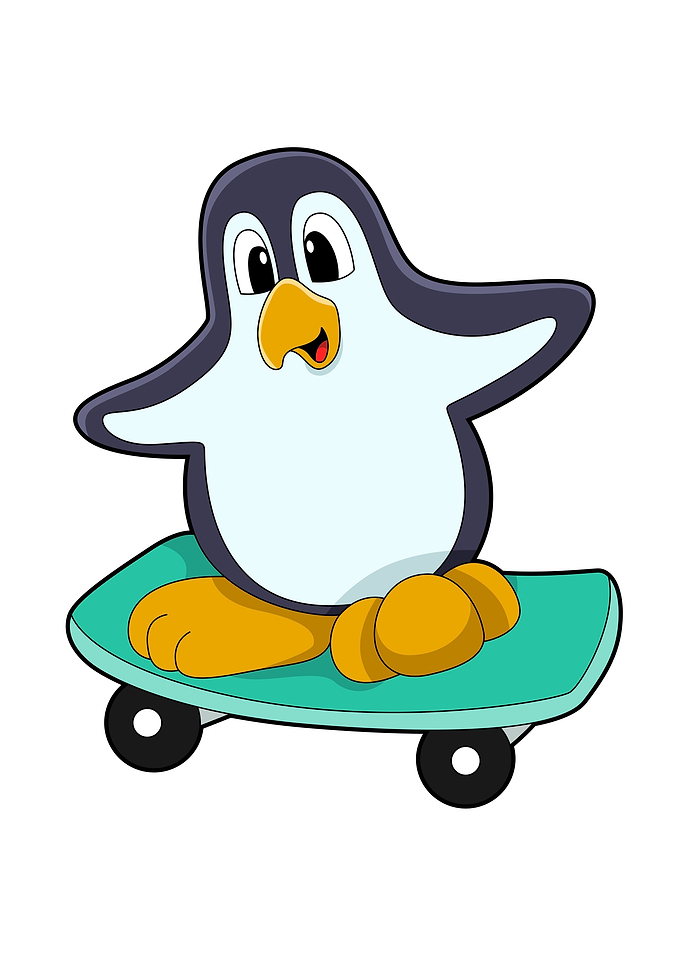 Penguin Skater Skateboard