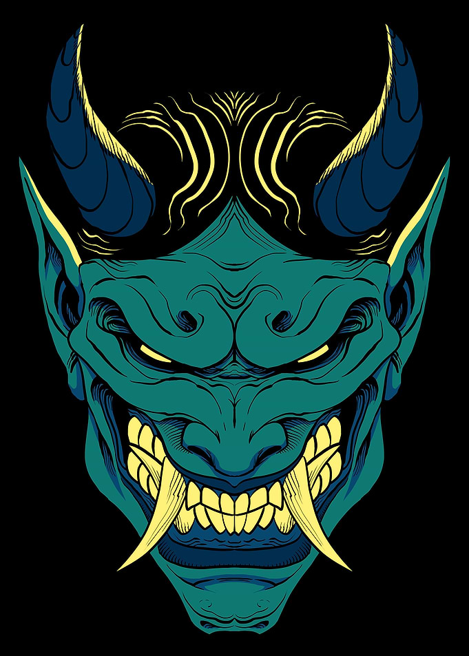 Green Oni mask