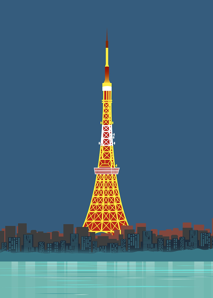 japanese tower nightview