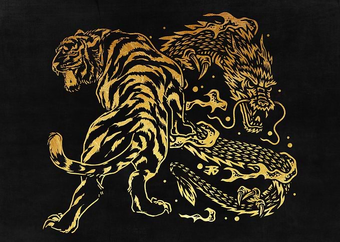 Golden Tiger and Dragon