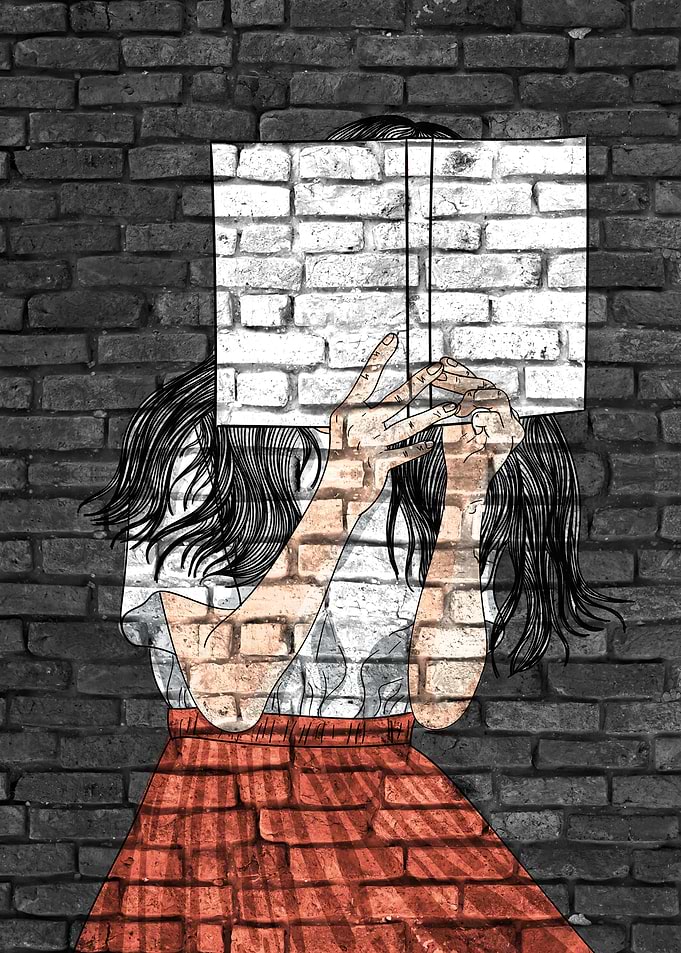 Girl reading Street Art