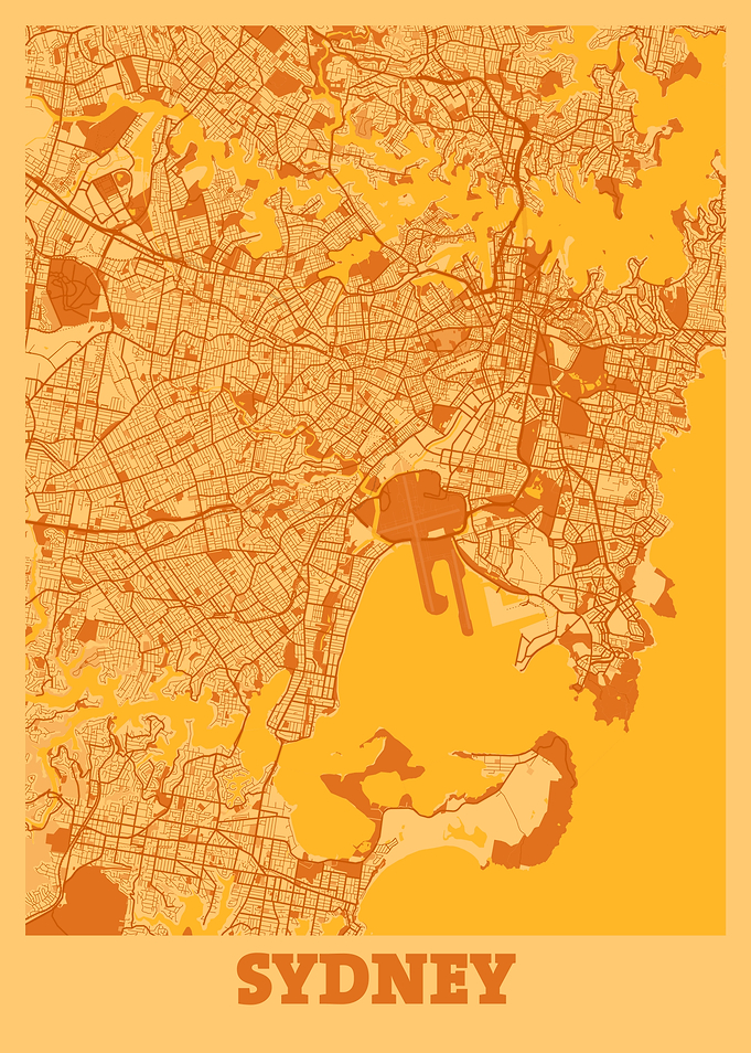 Sydney Sunset City Map