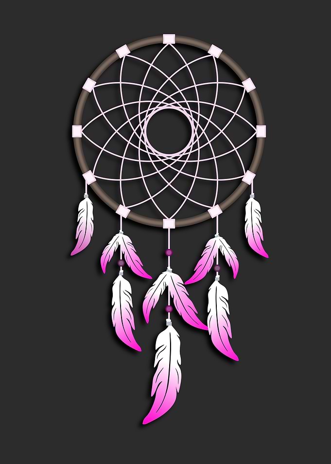 Pink Teardrop Dreamcatcher