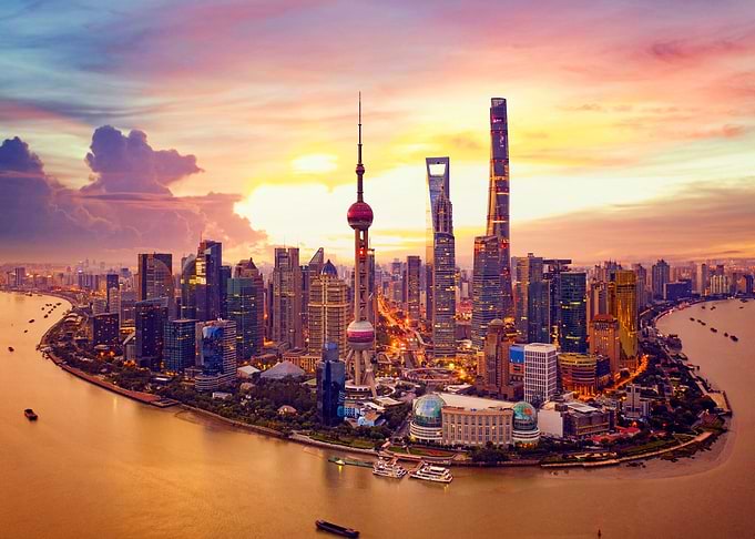 Shanghai China Sunset City