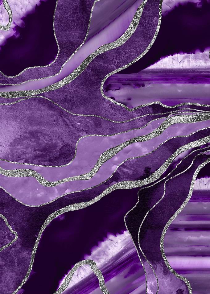 Purple Marble Agate Silver