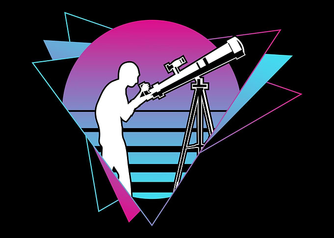 Telescope Vaporwave Retro