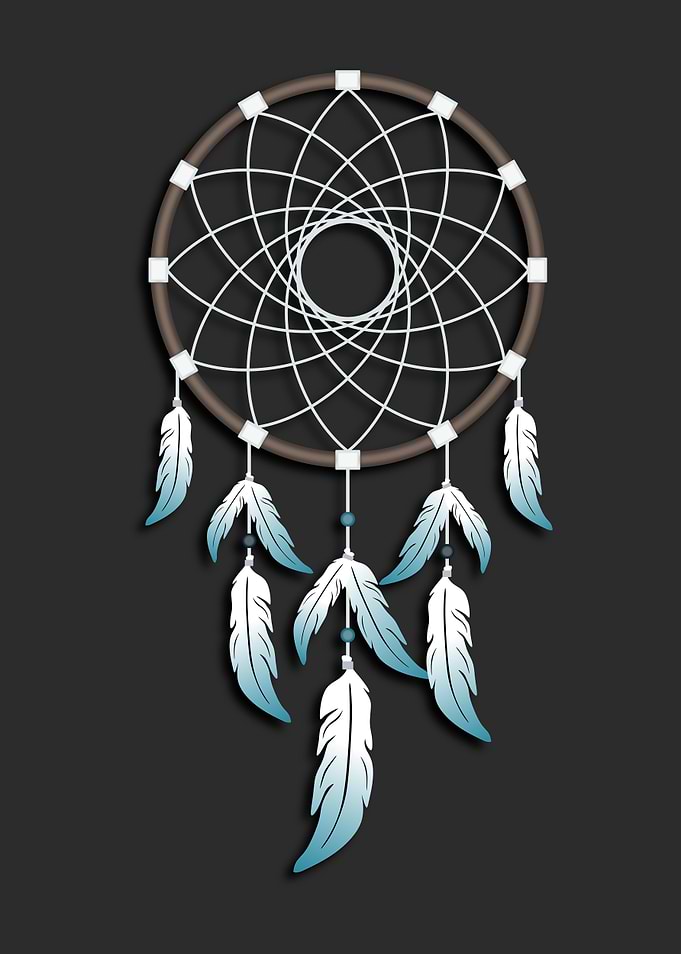 Blue Teardrop Dreamcatcher