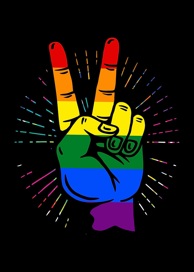 LGBT Rainbow Hand Peace