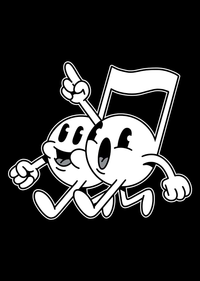 MUSIC NOTES CARTOON