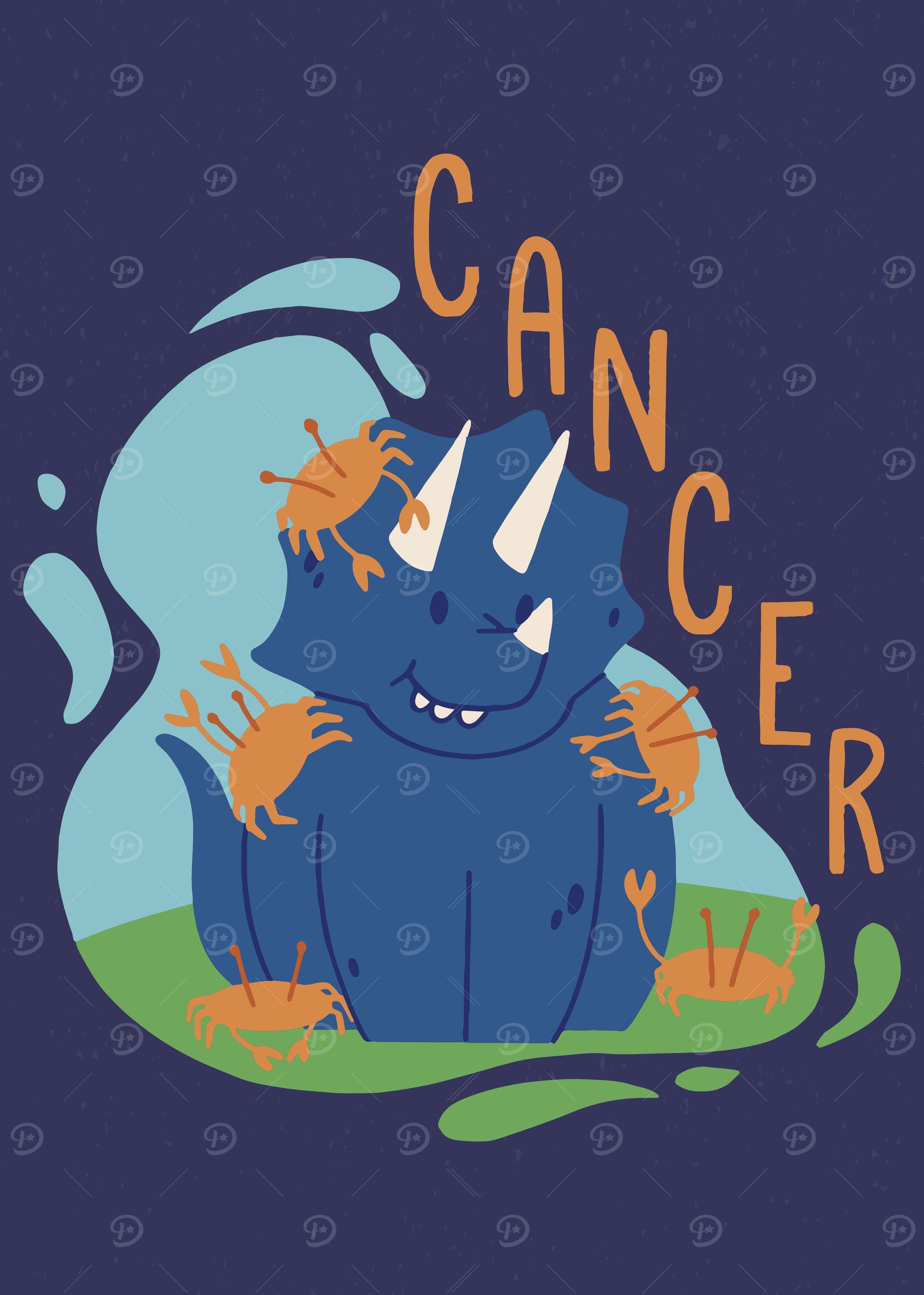 ZODIAC CUTE DINO CANCER