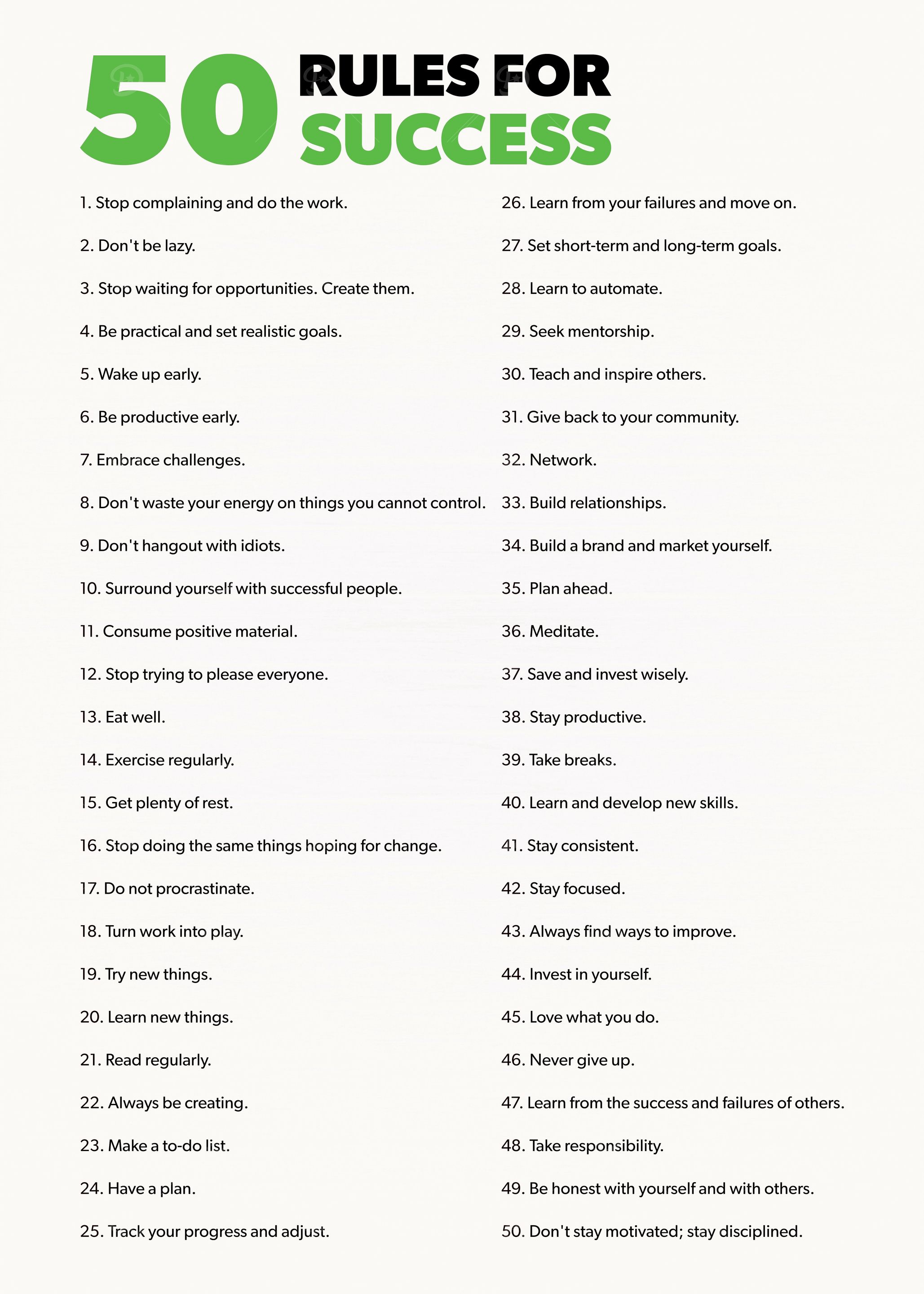 50 Rules For Success