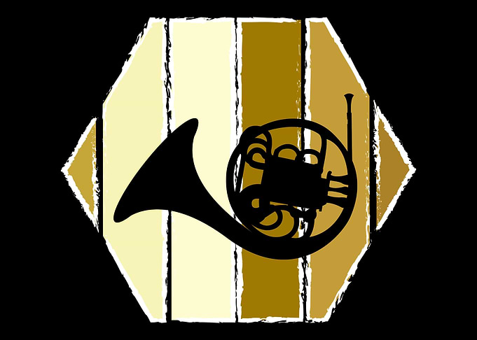 Retro French Horn Marching