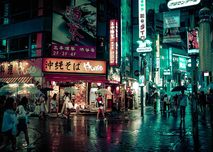 Cyberpunk crowd