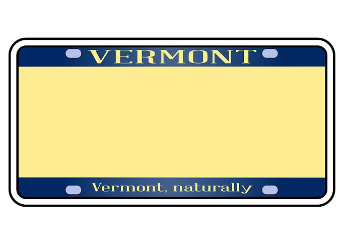 Blank Vermont License Plat