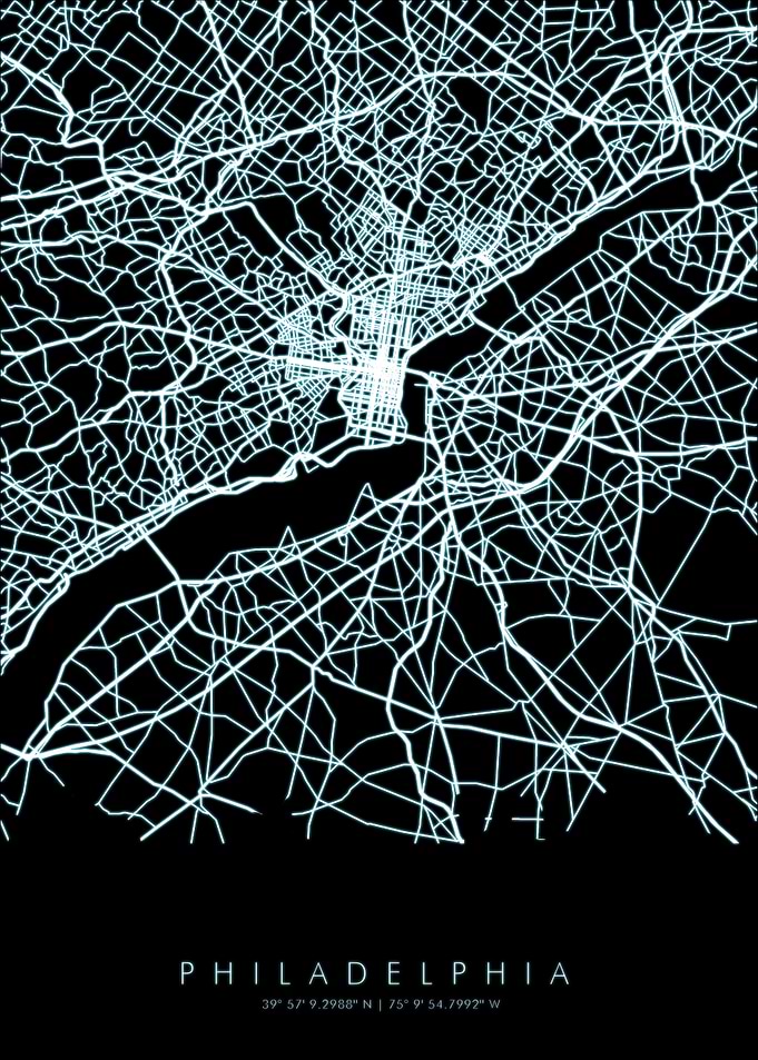 Philadelphia Neon Map