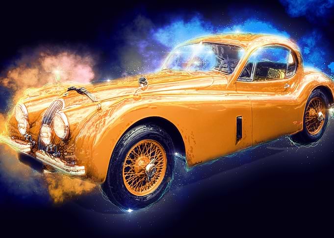 Yellow automobile