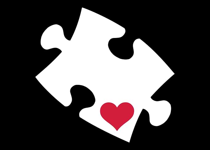 Jigsaw puzzle piece heart