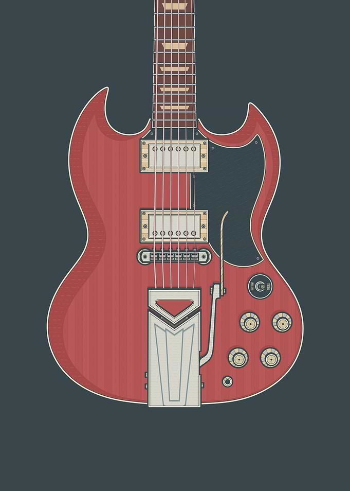 Cherry Rock Solid Guitar