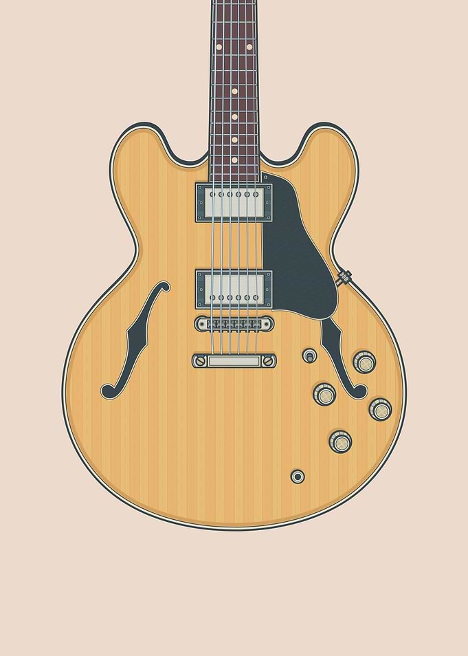 Natural Hollow Body Guitar