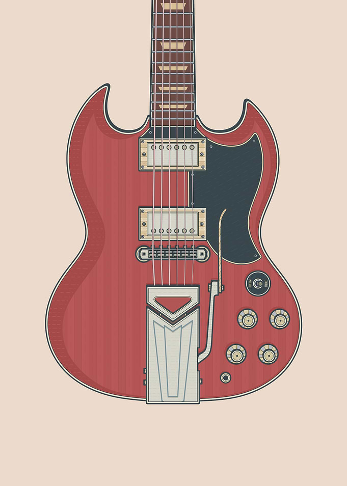 Cherry Rock Solid Guitar