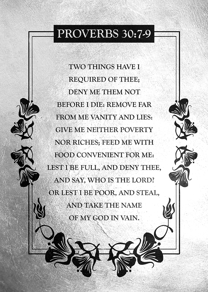 Proverbs 30 7 9