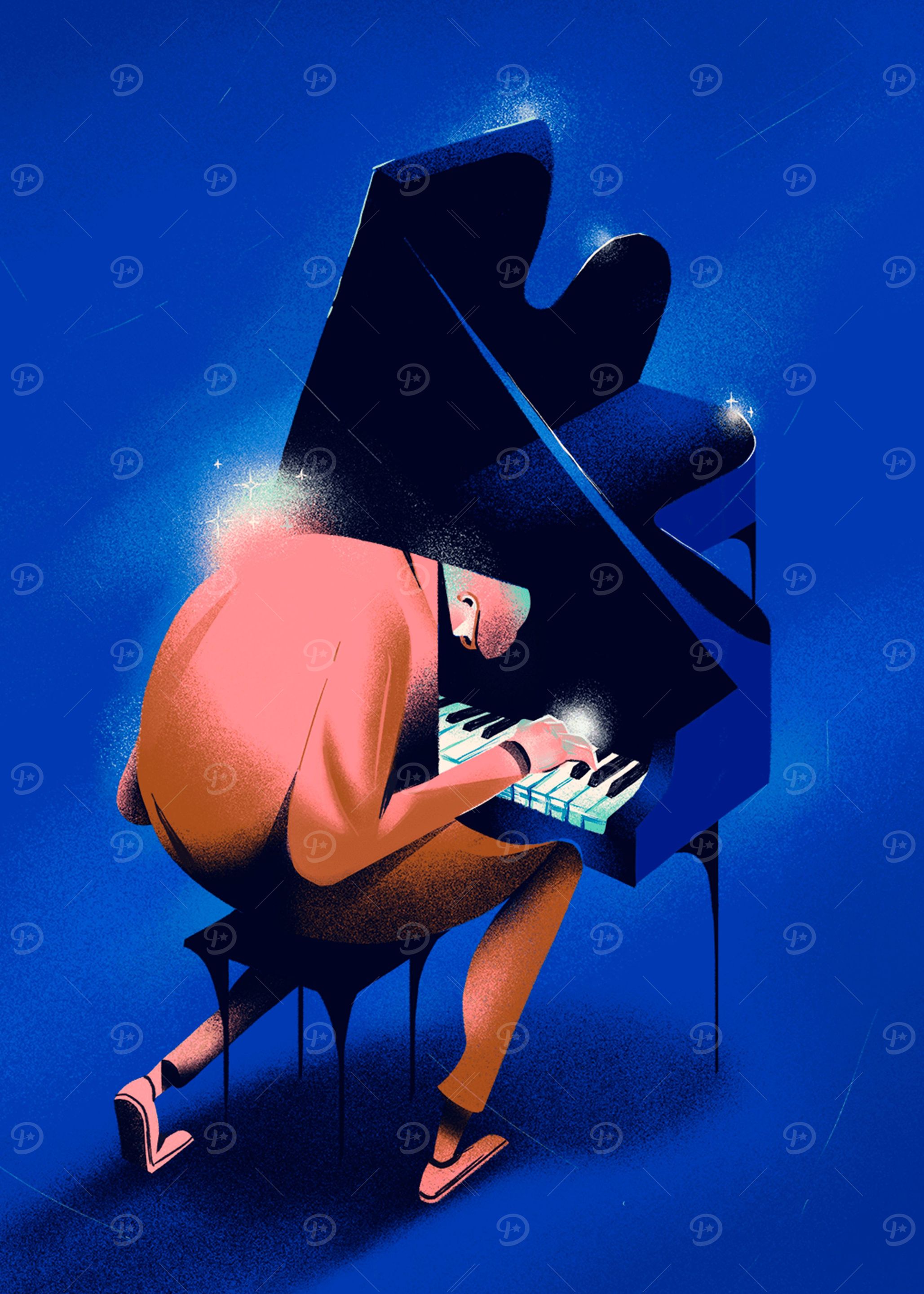 Playing the piano