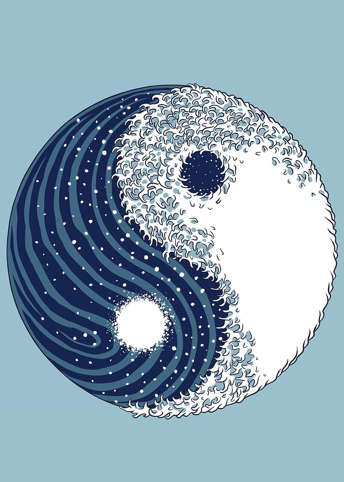 Yin yang great wave