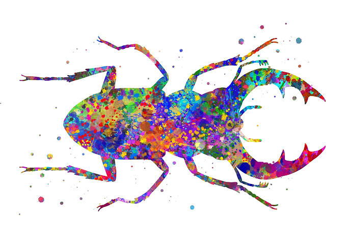 Stag beetle pop art