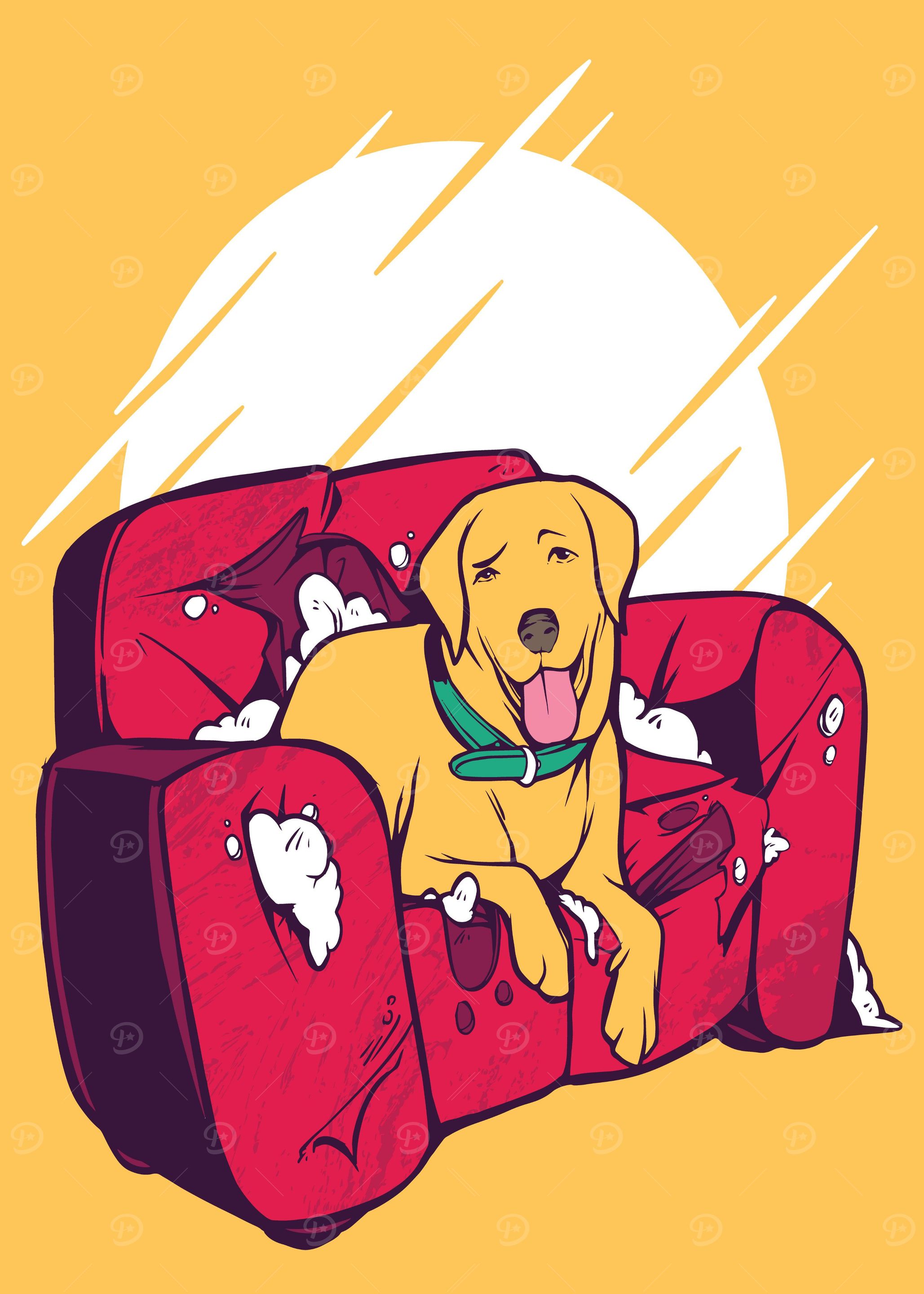 CUTE DOG BAD FUNNY SOFA