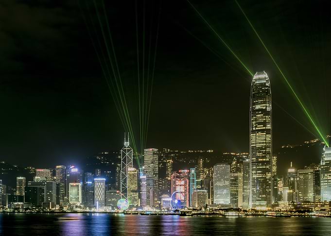 Laser Lights and a City