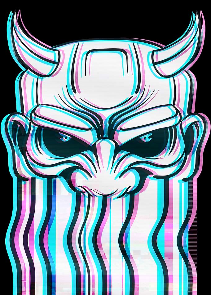 Oni Mask Vaporwave