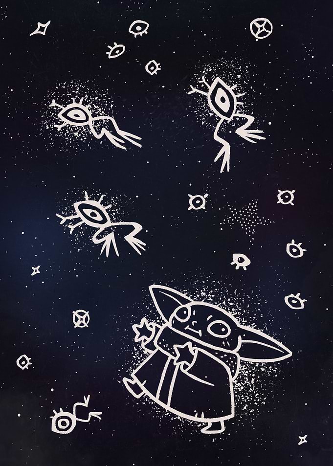 Grogu Chasing Stars
