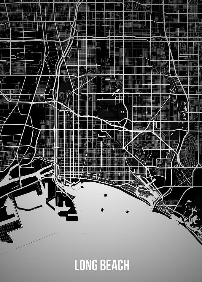 Long Beach dark map
